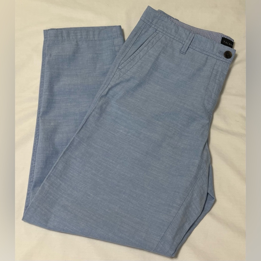 Talbots Women’s Relaxed Chino Pants Size 8 Light Blue 💯 Cotton
